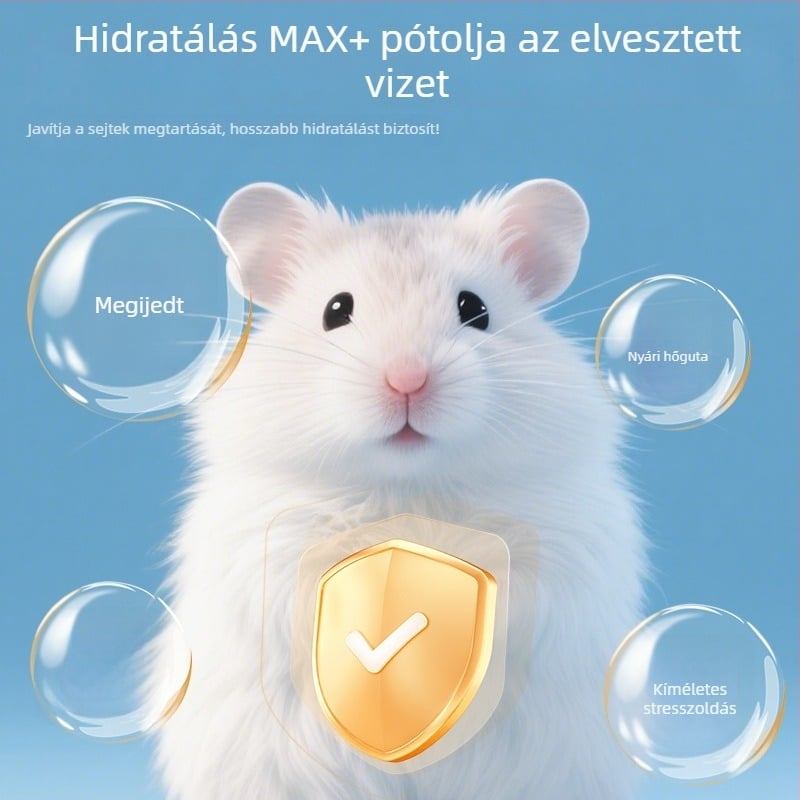 Hamster elektrolitporral és multivitaminokkal – stressz és hőguta megelőzése kis egzotikus háziállatok számára