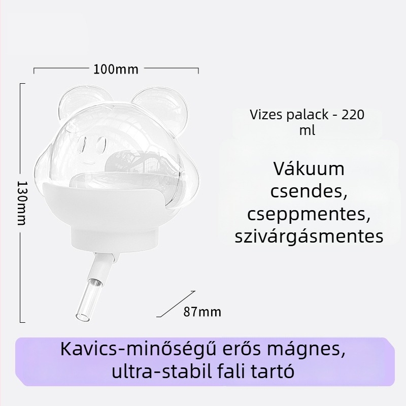 Mágneses víztartó hörcsögöknek, vákuumos falra szerelhető ivó, vízadagoló hörcsögöknek, nyulaknak és tengerimalacoknak