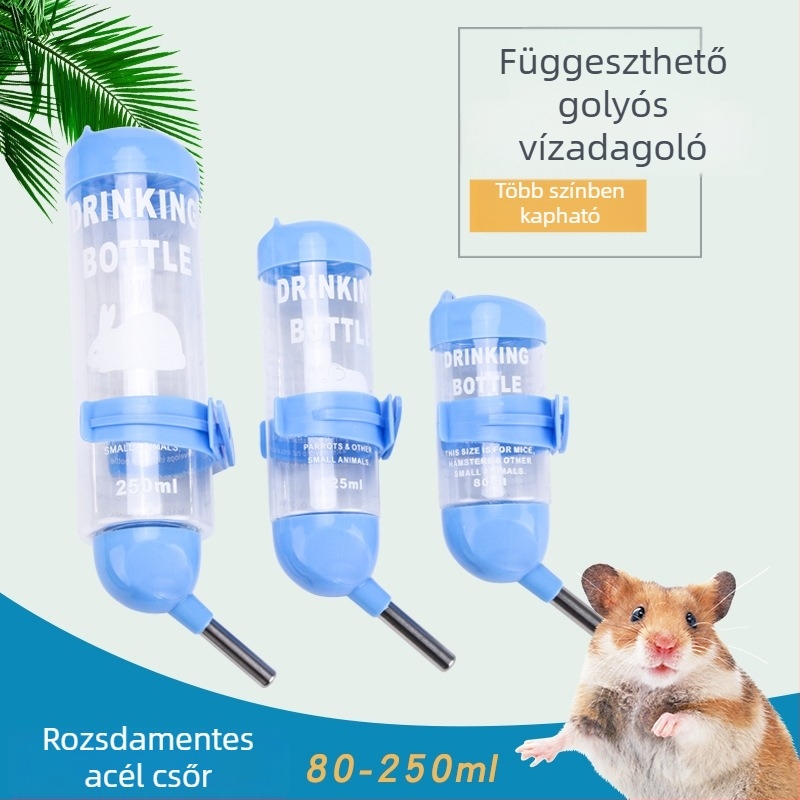 Kisállatoknak szánt, lógatható vákuum itató acélgolyós kettős szeleppel