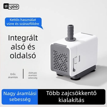 Akváriumi merülőpumpa, rendkívül csendes, alsó és oldalsó szívással, vízforgató és szűrő pumpa, vízcsere funkcióval