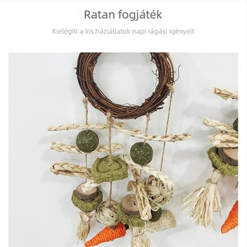 Fából készült rágó játék nyulaknak, papagájoknak és hörcsögöknek