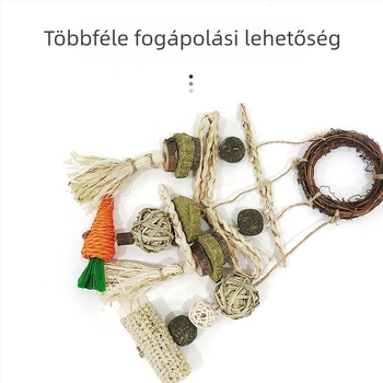 Fából készült rágó játék nyulaknak, papagájoknak és hörcsögöknek