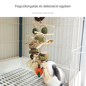 Fából készült rágó játék nyulaknak, papagájoknak és hörcsögöknek
