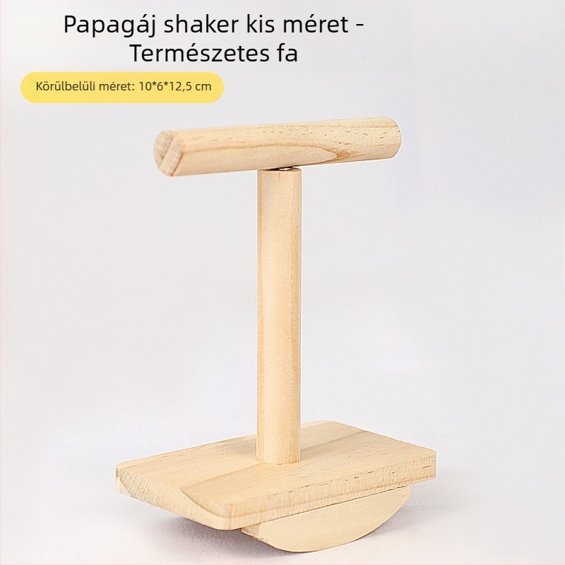 Tömörfa papagáj-edző játék asztali állvánnyal és billegő platformával