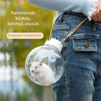 Hörcsögöknek szánt kültéri, hordozható ketrec, szellőző és átlátszó