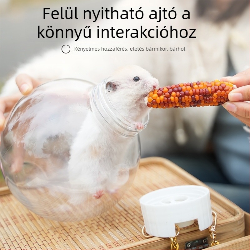 Hörcsögöknek szánt kültéri, hordozható ketrec, szellőző és átlátszó