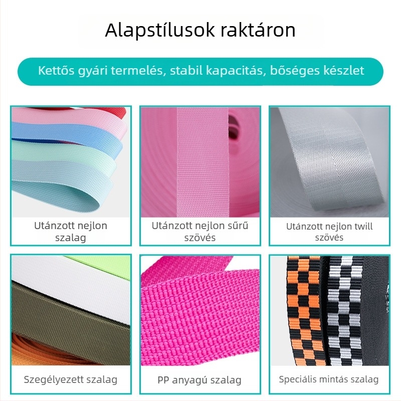 Utánzott nylon szalag színkártya album, textúra minták táskákhoz és kiegészítőkhöz