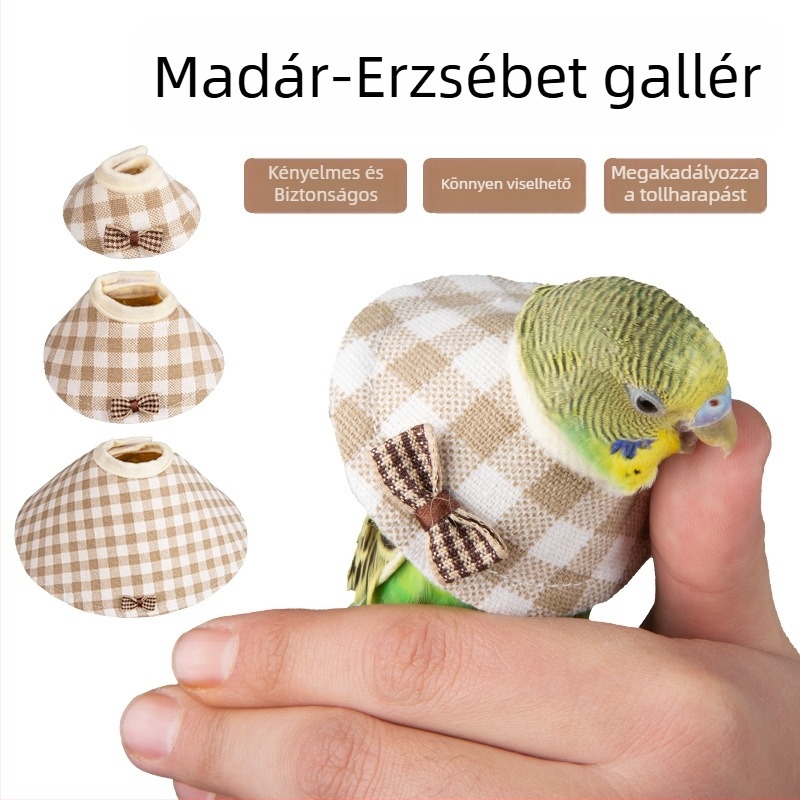 Elizabéti-kolár madarak számára – védelem harapás és tollasodás ellen, kis- és közepes méretű papagájok számára
