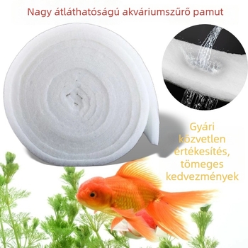 Nagy sűrűségű akváriumi szűrőgyapot, 6D gyapot, poliészter rostok, fehér