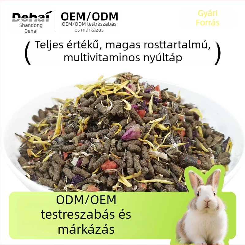 Meizifang Magas rosttartalmú száraz nyúl eleség hosszúfülű nyulak számára, felnőtteknek és fiataloknak, 200 g