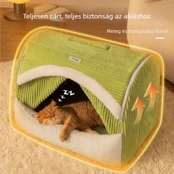 Zárt macskafészek – meleg télen, levehető és mosható