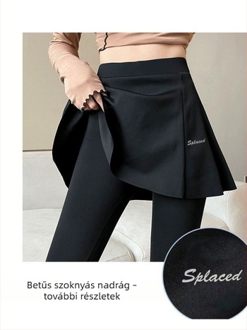 Cápa bőr hatású leggings, hamis kétrészes dizájnnal, női sportos leggings tavasz–nyárra, diszkrét fedés futáshoz, edzéshez, tollaslabdához és jóga, plusz méretek.