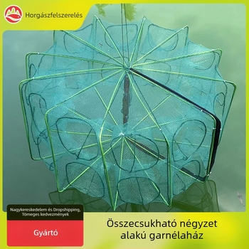 Összecsukható garnéla ketrec esernyő alakú kivitelben garnéla, rákok, homárok és más vízi élőlények fogásához