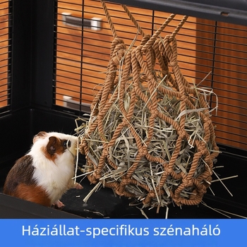 Függő széna etető, nagy kapacitású, kisállatok számára