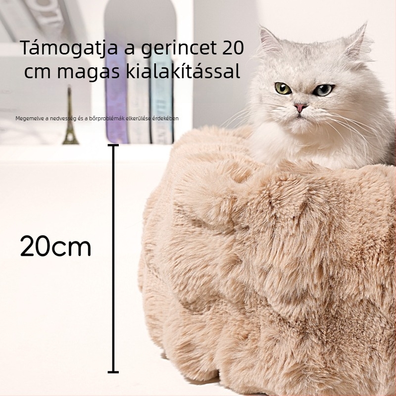 Macskafészek nyusziszőrrel és buborékos velúrral, puha fél-nyitott matrac a négy évszak melegítéséhez és légáteresztéshez
