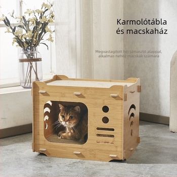 Macska karmoló tábla és fészek, macska játék, stílusos dizájn