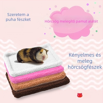 Téli vastag meleg alátét hörcsögöknek, csincsilláknak és nyulaknak; báránygyapjú fleece ketrecalátét; alvó alátét; Arany Medve meleg alátét
