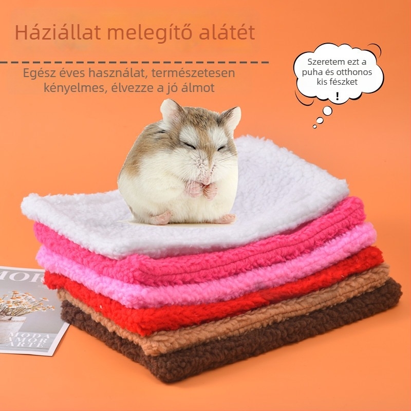 Téli vastag meleg alátét hörcsögöknek, csincsilláknak és nyulaknak; báránygyapjú fleece ketrecalátét; alvó alátét; Arany Medve meleg alátét