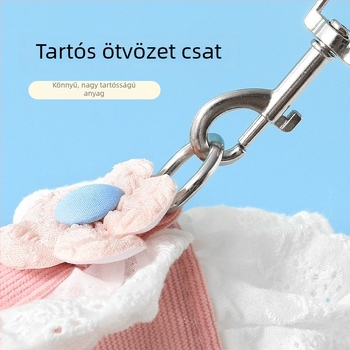 Flórázott macska-hám és póráz szett, macska- és kutyaruházat, sétáltatási kiegészítő kölyökkutyáknak