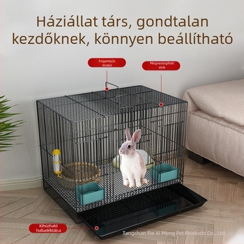 Összecsukható nyúlketrec toalett-tálcával, beltéri használatra, megfelelő tengerimalacok és törpenyulak számára