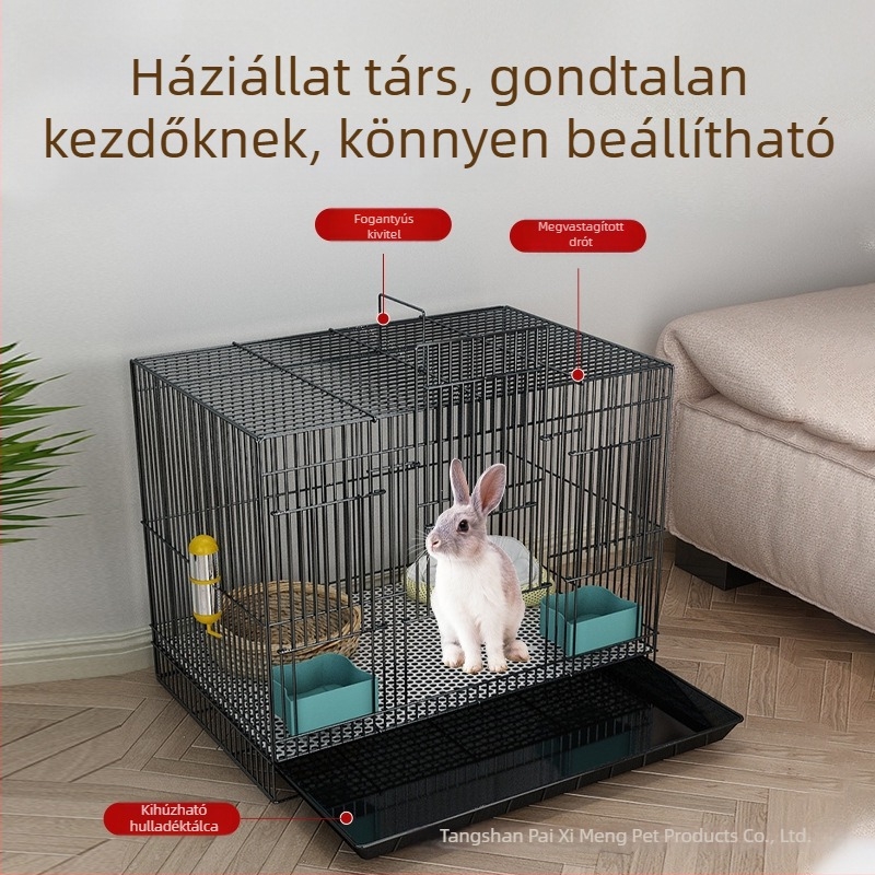 Összecsukható nyúlketrec toalett-tálcával, beltéri használatra, megfelelő tengerimalacok és törpenyulak számára