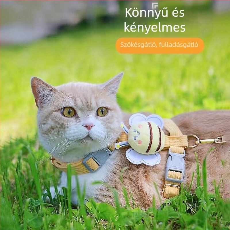 Macska anti-kiszökés póráz kültéri sétákhoz, hám-kötél
