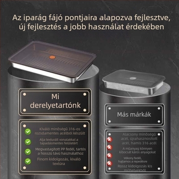 316 rozsdamentes acélból készült gombóc tároló doboz fedéllel, többfunkciós hűtő/fagyasztó tartály erős tömítéssel