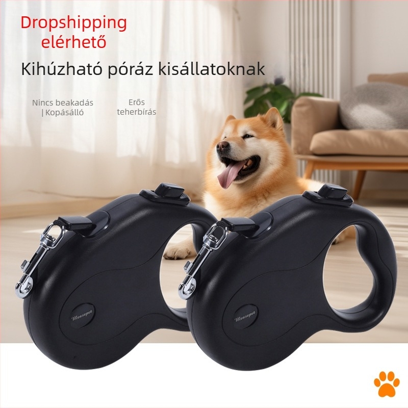 Automatikus visszahúzható kutyapóráz közepes és nagytestű kutyáknak