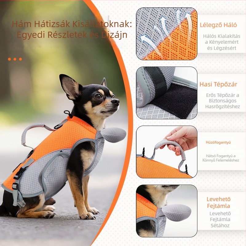 Hordozható kisállat hátizsák macskáknak és kis kutyáknak