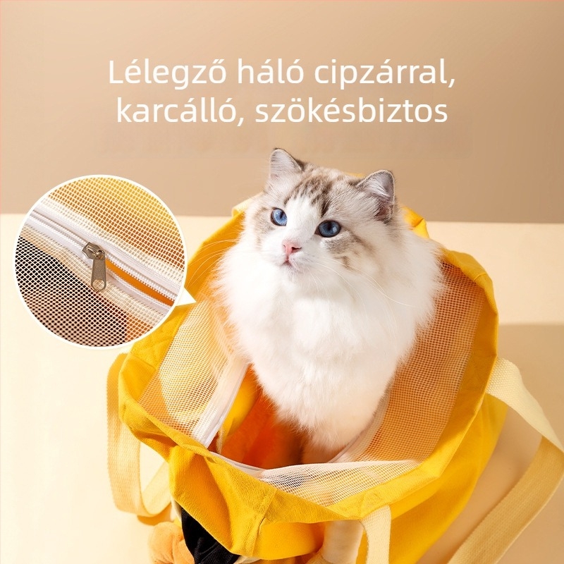 Könnyen hordozható kisállat táska macskáknak és kis testű kutyáknak, mindennapos utazásokhoz, négy évszakos váll-hátizsák