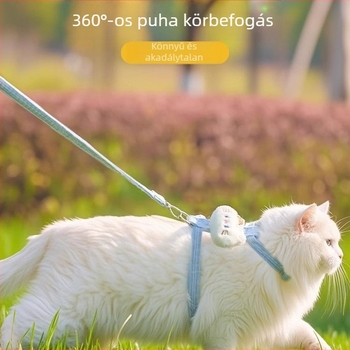 Szökésmentes macskahám és póráz kültéri sétákhoz, I-alakú hám macskák számára, mellkas- és hátrész rögzítő pántok