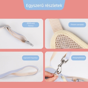 Macska hám és póráz, állítható mellkasi hevederrel