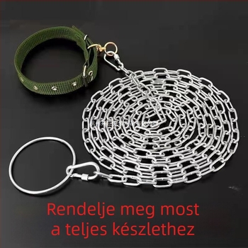 Harapás elleni kutyapóráz rozsdamentes lánccal, kutyalánc és nyakörv