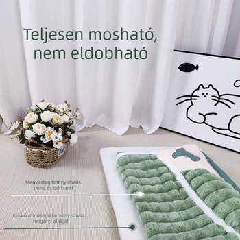 Új vastagított kisállatpárna ősz-téli meleg, levehető és mosható, bolyhos plüss anyagú macska- és kutyaágy