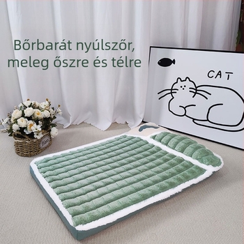 Új vastagított kisállatpárna ősz-téli meleg, levehető és mosható, bolyhos plüss anyagú macska- és kutyaágy