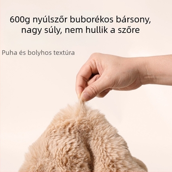 Ovális kutya- és macska odú nyúl-szőrös buborékos velúrral, puha és kényelmes, félig zárt kialakítás, téli meleg és légáteresztő