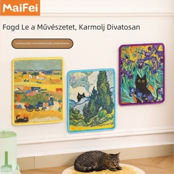 Siszal macska karmoló deszka és matrac, falra szerelhető, kopásálló macskajáték