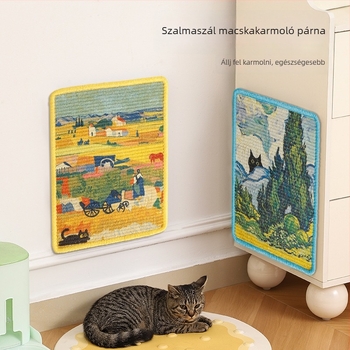 Siszal macska karmoló deszka és matrac, falra szerelhető, kopásálló macskajáték