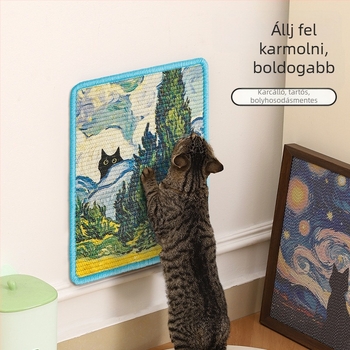 Siszal macska karmoló deszka és matrac, falra szerelhető, kopásálló macskajáték