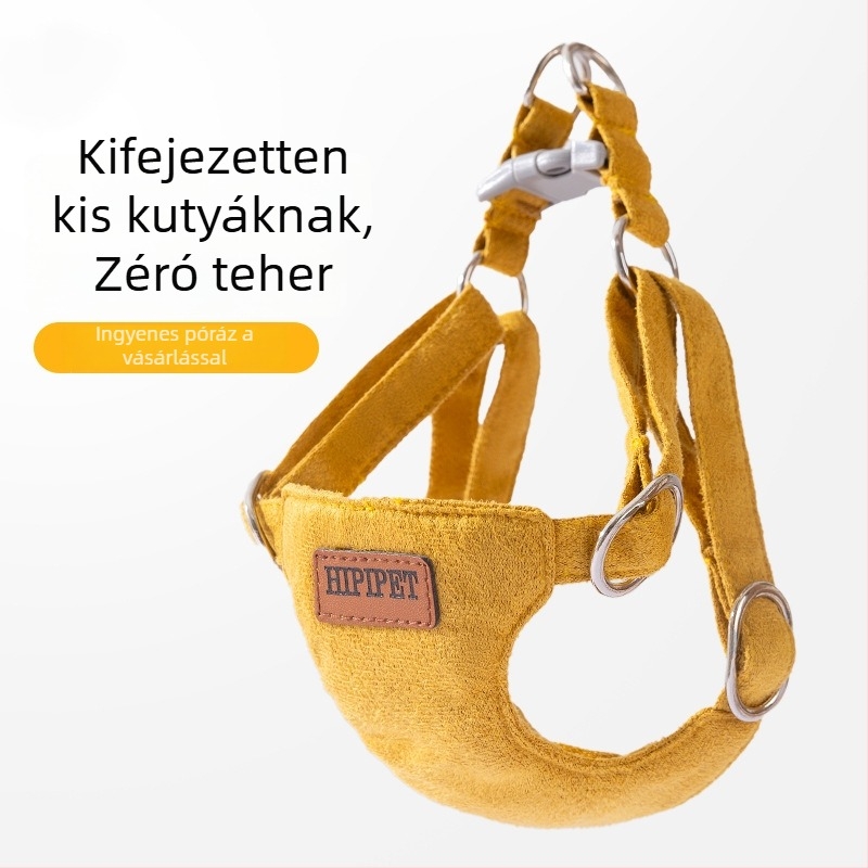 Kutyamellény és póráz velúr anyagból, egyszínű, sokoldalú, állítható, kistestű kutyáknak