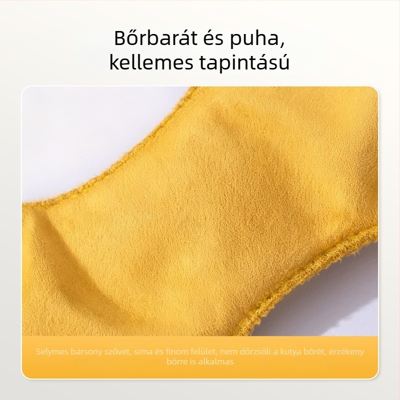 Kutyamellény és póráz velúr anyagból, egyszínű, sokoldalú, állítható, kistestű kutyáknak