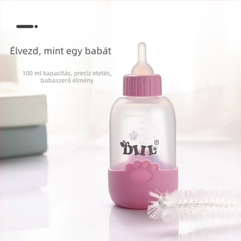 Szilikon etető cumisüveg készlet háziállatok számára, 100 ml, 5 darab