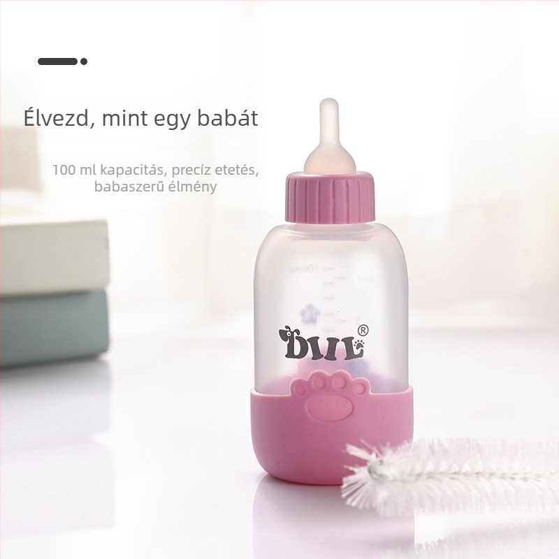 Szilikon etető cumisüveg készlet háziállatok számára, 100 ml, 5 darab