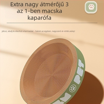 Körkörös macska karcoló és körömápoló készlet, vastag hullámkarton lap, integrált macska odú és anti-sérülés kanapé