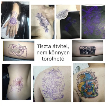 Négy darabos sárga alapú tetoválás-transzferpapír készlet transzfergéppel