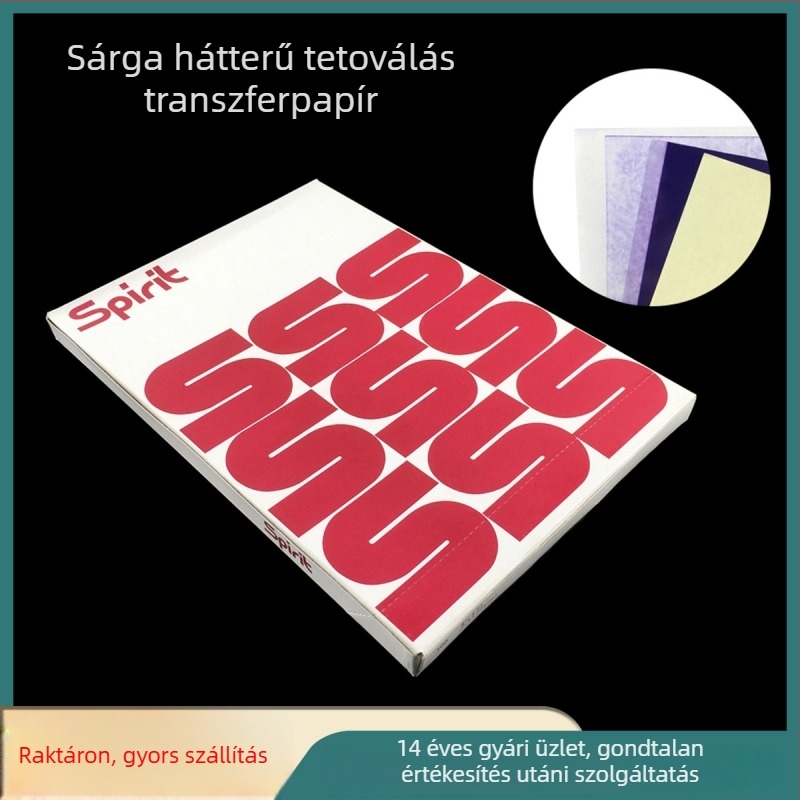 Négy darabos sárga alapú tetoválás-transzferpapír készlet transzfergéppel
