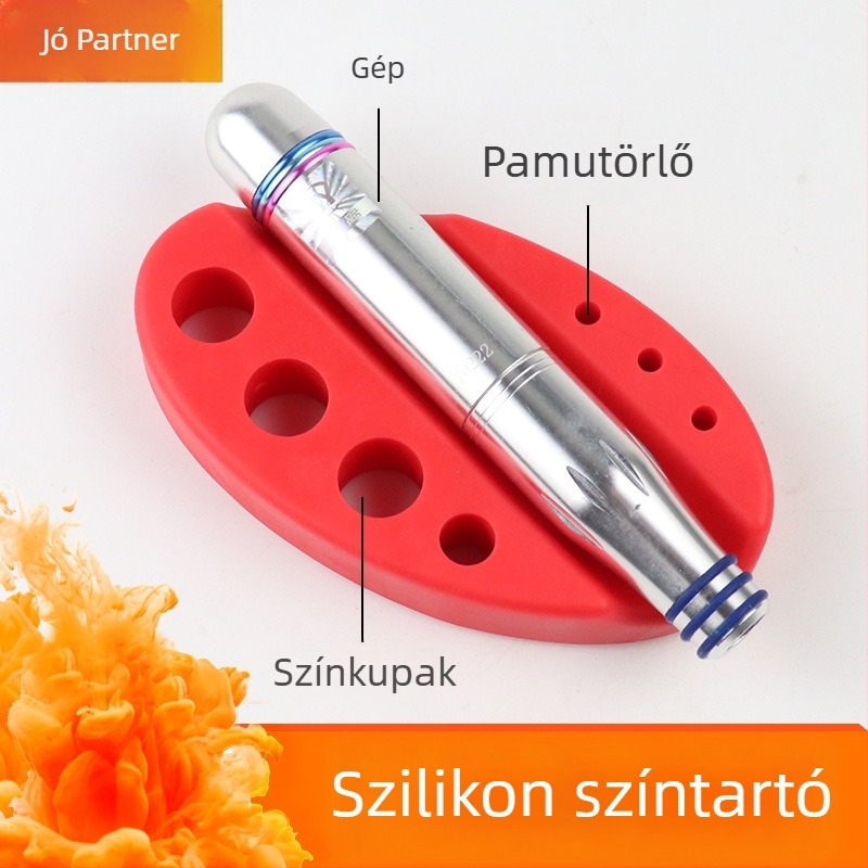 Félpermanentes szilikon pigmenttartó, pigmentpohár-tartó és tolltartó, tetoválógép alapja