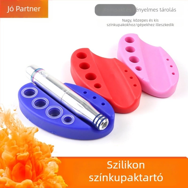 Félpermanentes szilikon pigmenttartó, pigmentpohár-tartó és tolltartó, tetoválógép alapja