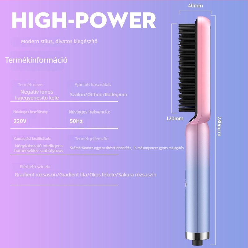 Új kettős használatú hajvasaló és göndörítő készülék belső göndörítéssel, kímélő elektromos fésű, otthoni használatra