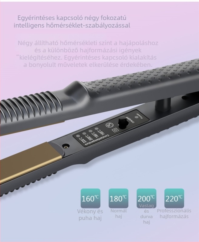 Elektromos hajvasaló és göndörítő, cserélhető fejjel – kettős használat egyenesítéshez és göndörítéshez